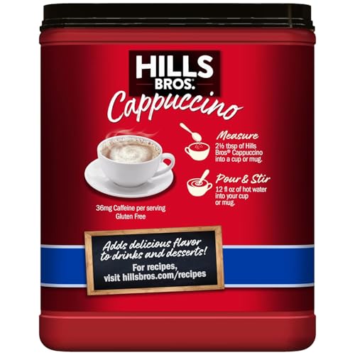 Hills Bros. Sugar-Free French Vanilla Cappuccino Mix, 12 oz - Instant Coffeehouse Quality