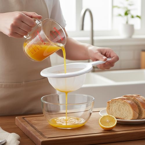 Neyauo 120 Mesh Fine Mesh Strainer - 2 Pcs with Non-Slip Handle