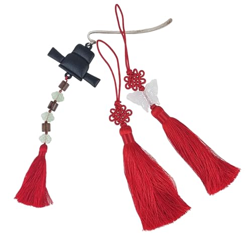Jade Butterfly Norigae Dark Red - Korean Traditional Tassel Bag Charm