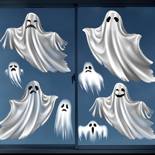 Extra Large Ghost Halloween Window Cling Sticker - Double-Sided Decor