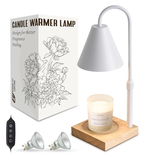 White 10.6-Inch Electric Candle Warmer Lamp with Timer & 4-Level Dimmer