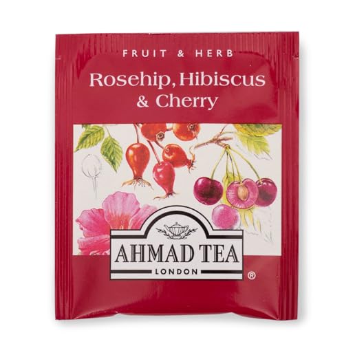 Ahmad Tea Rosehip Hibiscus Cherry Herbal Tea - Decaf & Sugar-Free, 20 Ct - Rosehip Hibiscus / 20 Count