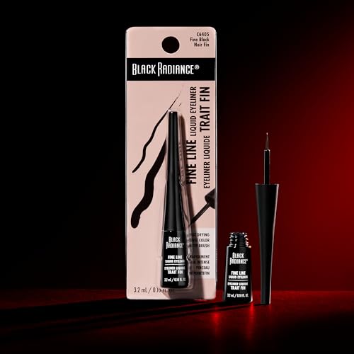 Black Radiance Fine Line Liquid Eyeliner, Smudge-Resistant Black