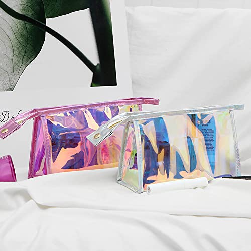 Holographic PVC Cosmetic Makeup Bag Iridescent Travel Toiletry Pouch