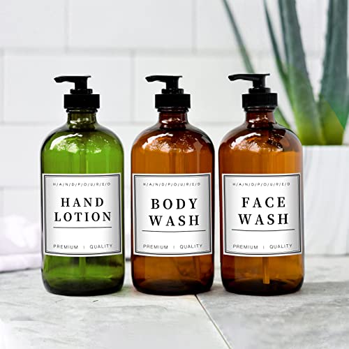 36PCS White Waterproof Labels for Soap & Shampoo Dispensers