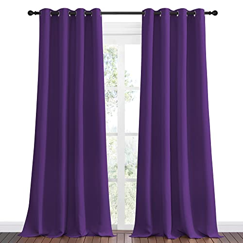 NICETOWN Royal Purple Blackout Curtains 55x96 Inches, 2-Panel Set