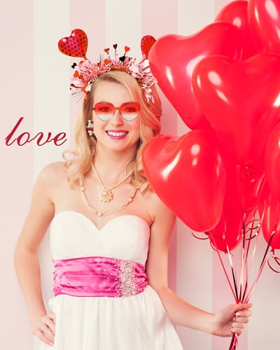 Valentine Heart Headband and Sunglasses Party Accessory Set