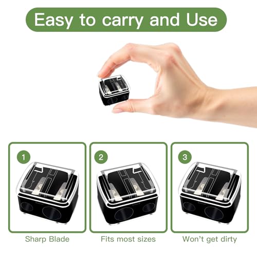 Bilkeru 6 Pcs Dual-Hole Makeup Pencil Sharpener for Eyebrow & Eyeliner