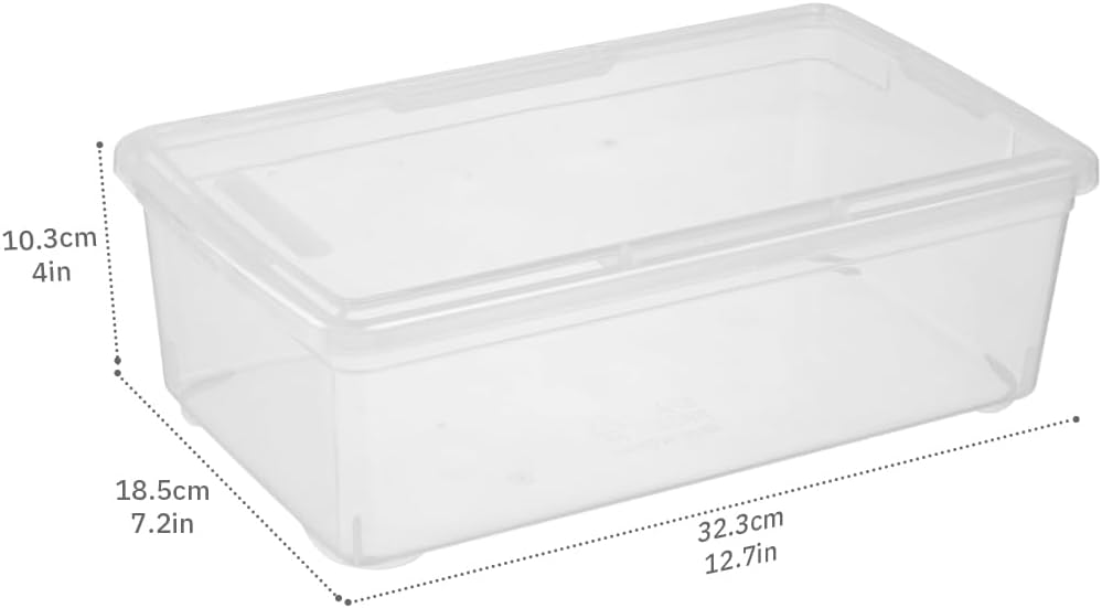 Skiennix 6Qt Shoe Storage Box - 12 Pack Stackable Plastic Organizer Bins with Lid for Shoes & Crafts