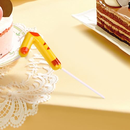 Cartoon Number 7 Birthday Candle - Fun Yellow Cake Decoration