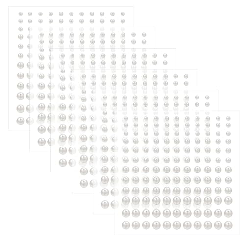 Self-Adhesive Flat Back Pearls 990 Pcs White Craft Pearl Stickers
