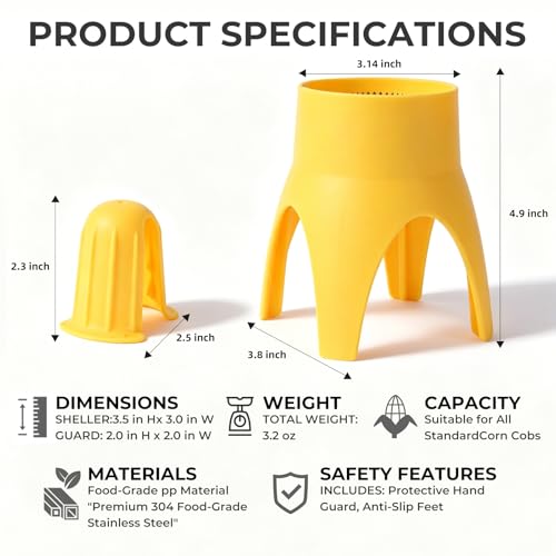 Corn Stripper Peeler Tool – LIIGEMI Non-Slip Kitchen Gadget for Easy Kernel Removal