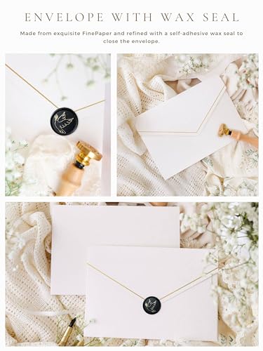 Elegant Sympathy Card with Wax Seal - STARDUST Series, 6.7x4.5 in