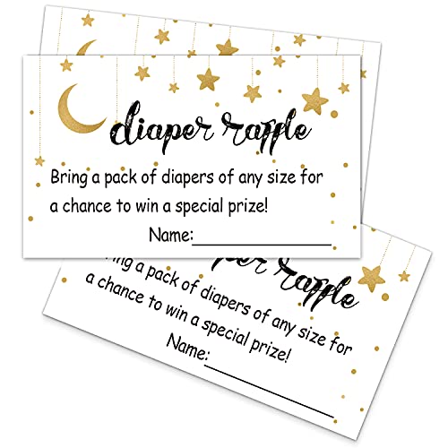 50 Pcs Diaper Raffle Tickets for Baby Shower - Neutral Greenery