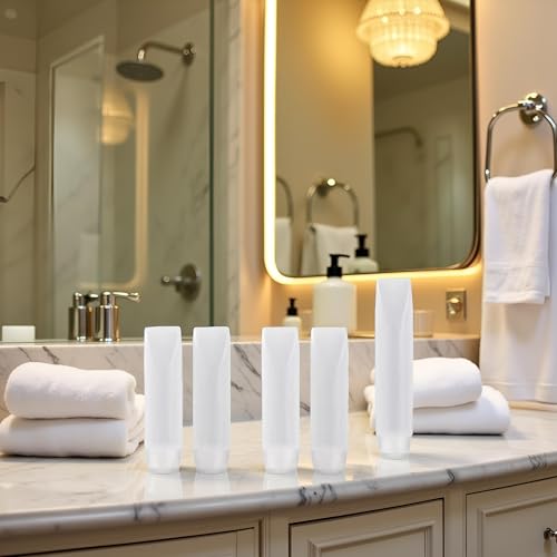 Dwuww 5-Pack 1 oz Travel Size Refillable Cosmetic Pump Dispensers