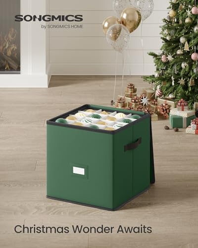 Christmas Ornament Storage Box with 4 Trays, 64 Slots - Forest Green Variation