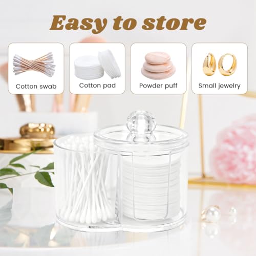 Transparent Q-Tip Holder with Dual Compartments & Dustproof Lid