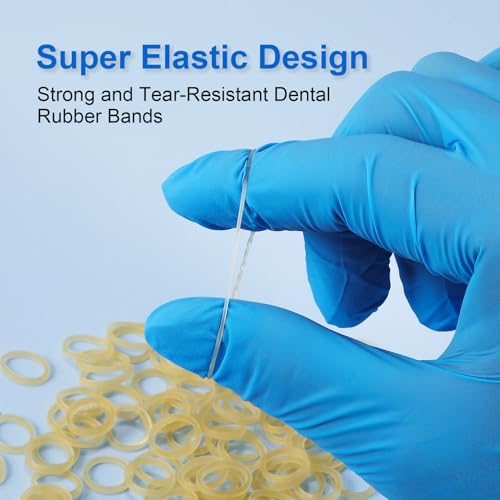 Keilend Orthodontic Rubber Bands 500 Pcs 3/8 Inch Heavy 4.5 Oz with 5 Placers