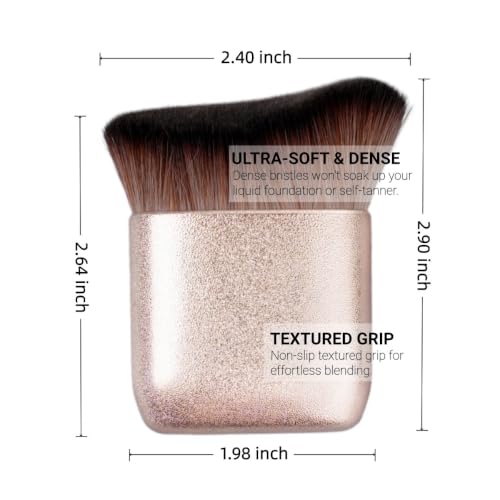 Shiichen Angled Kabuki Foundation Brush for Face and Body - Ultra Soft Vegan Makeup Brush