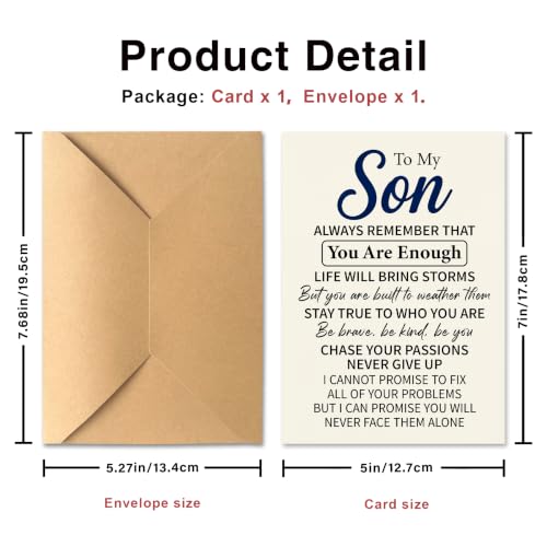 Inspirational Greeting Card for Son - You Are Enough Keepsake (Son-HK-KC121)