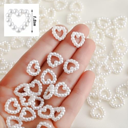 500 Pcs Mini Pearl Heart Table Scatter Confetti for Weddings
