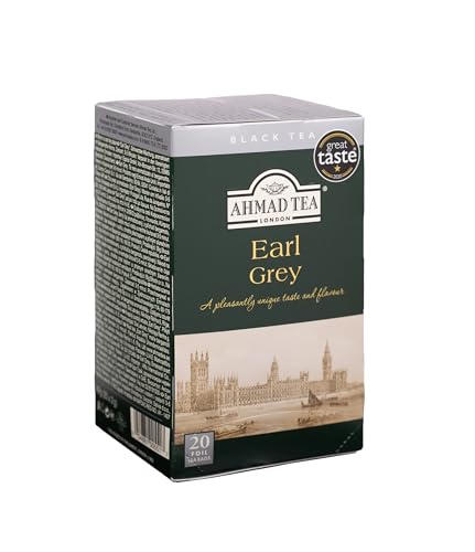 Ahmad Tea Earl Grey Tea, 20 Count - Aromatic Black Tea Blend
