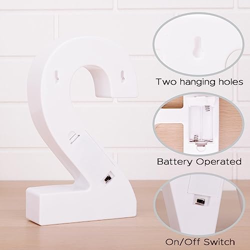Number 2 Marquee Light - 8.5 Inch Battery Powered LED Sign in White