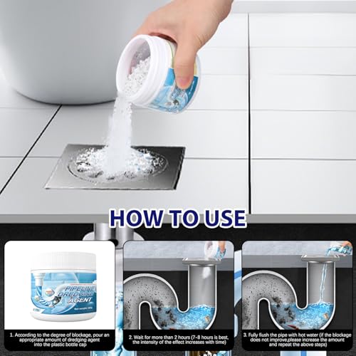 XiuFa Powerful Drain Clog Remover - Fast-Acting Sink & Pipe Cleaner