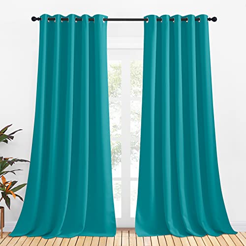 NICETOWN Blackout Curtains 70x108 Inches - Peacock Teal, 2 Panels
