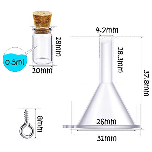 50-Piece Mini Glass Bottles with Cork Stoppers - 0.5ml Tiny Jars for DIY Crafts