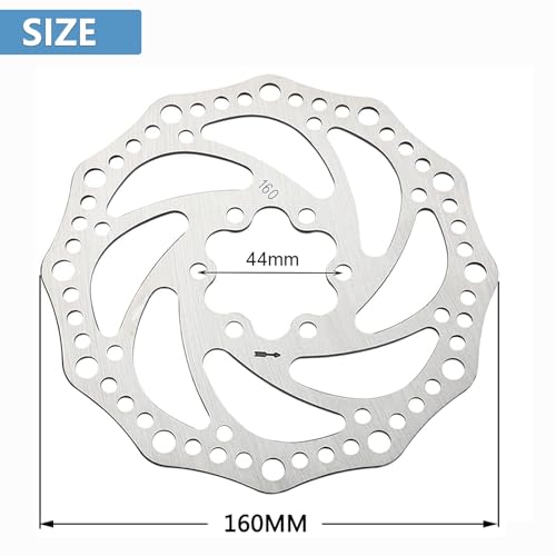 160mm Brake Disc, Stainless Steel Rotor for Bicycle Brakes, Ideal for Road and Mountain Bikes Cycling