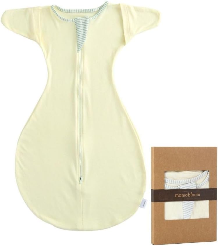 Skiennix Baby Sleep Swaddle - 2-Way Zipper Sleep Sack for Newborns (Honey Cream, Small 0-3M)