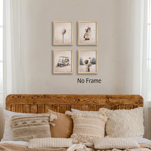 Vintage Golf Wall Art Set of 4 - 8x10 Unframed Prints