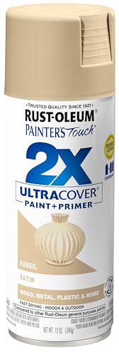 Rust-Oleum Painter's Touch 2X Ultra Cover Spray Paint, Satin Fossil, 12 oz