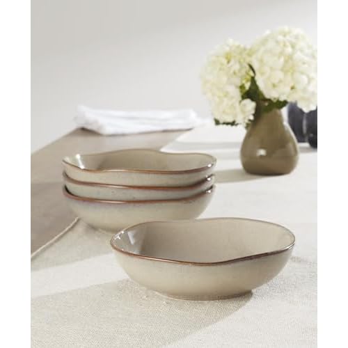 Oneida 899210 Organic Shades Oatmeal Pasta Bowls, Set Of 4, Service For 4