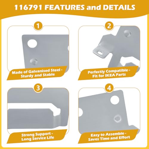 IWIWE 116791 Mounting Plate for IKEA Bed Frames - 2 Pack