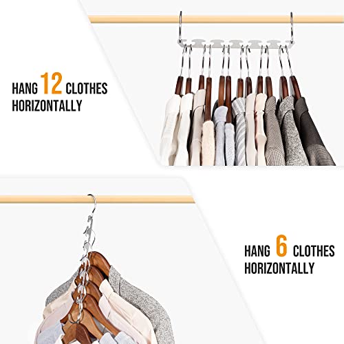 HOUSE DAY 4 Pack Stainless Steel Space Saving Hangers - Closet Organizer & Clothes Storage