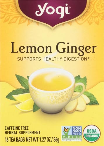 Yogi Lemon Ginger Tea Bags - Organic Ginger Lemon Blend (16 ct, Pack of 2)