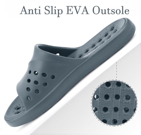 Gaatpot Quick-Dry Shower Sandals - Grey, Women 5.5-6.5 / Men 4.5-5.5
