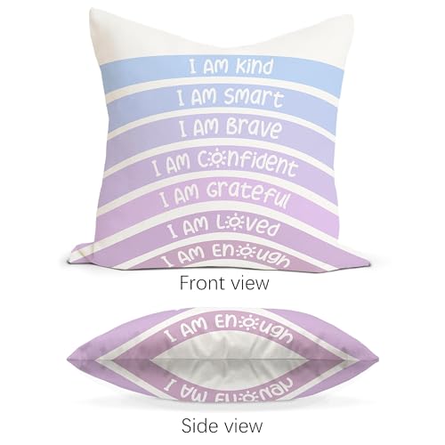 Purple Rainbow Throw Pillow Cover 18x18 Soft Flannel Decorative Case