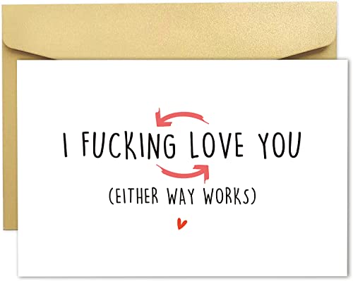 Spercy Naughty Valentine's Day Card for Him & Her - I Love You