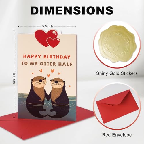 Funny Birthday Card for Husband, Wife, or Partner with Stickers