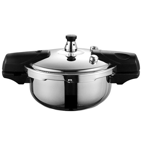 304 Stainless Steel Pressure Cooker, 7 Inch Quick Cooking Pot with Safety Valve, Mirror Polish Interior, Bakelite Handles