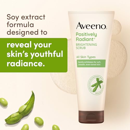 Aveeno Positively Radiant Exfoliating Daily Facial Scrub, Soy Extract, 2 oz