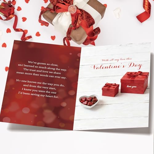 OJsensai Romantic Rose Valentine's Day Card for Him and Her