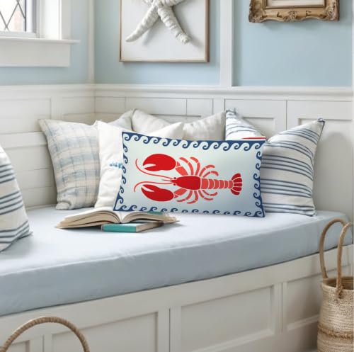 Coastal Lobster 12x20 Pillow Cover - Nautical Beach House Decor