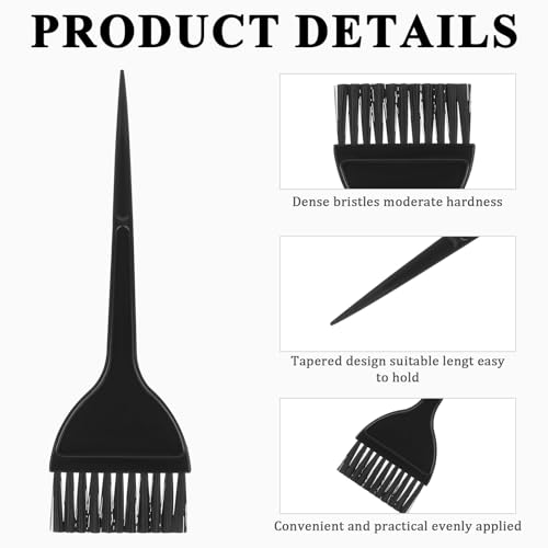 Ymapinc 3-Piece Black Hair Dye Brush Set for Salon & DIY Coloring