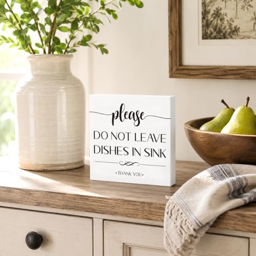 Qemuria Kitchen Sign 26 Please Do Not Leave Dishes in Sink Wall Decor
