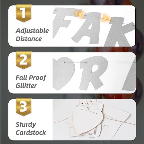 RIP Fake ID Glitter Banner Pre-Strung Sign for 21st Birthday Party