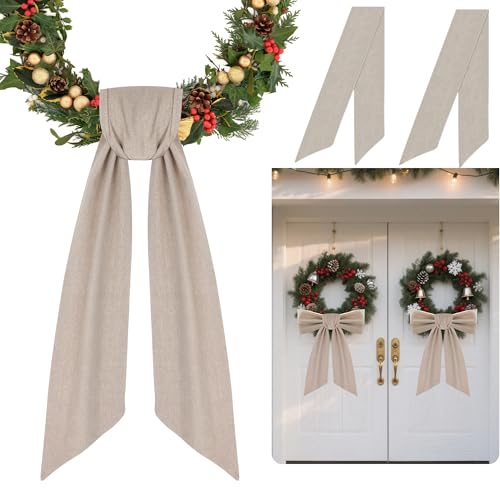 Larbeti 2-Pack Burlap Front Door Wreath Sash - Blank Decorative Ribbon
